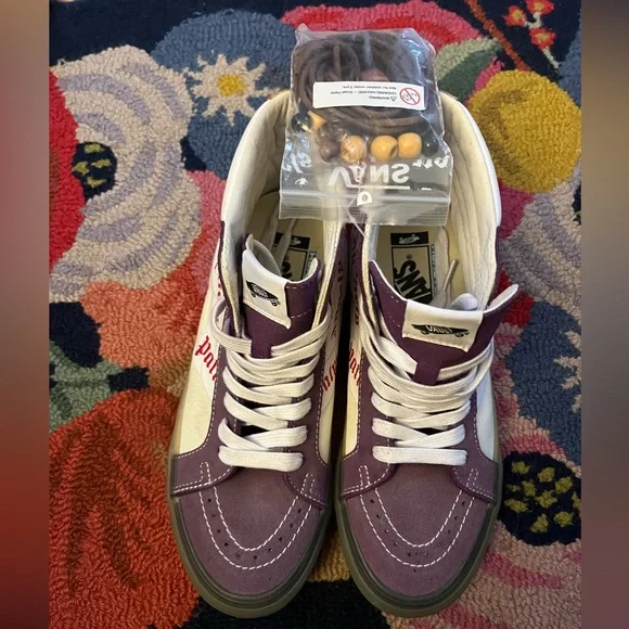 Vans x Palm Angels Purple/Chipmunk SK8-Hi Reissue Sneakers - Picture 3 of 11